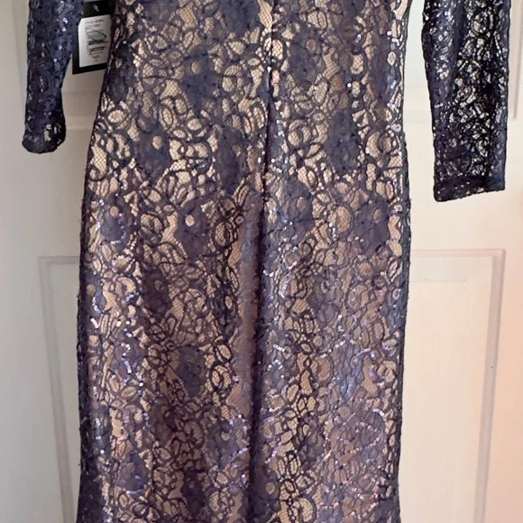 MARINA Midnight Blue Sequin Dress; nwt size 6 - Picture 6 of 7